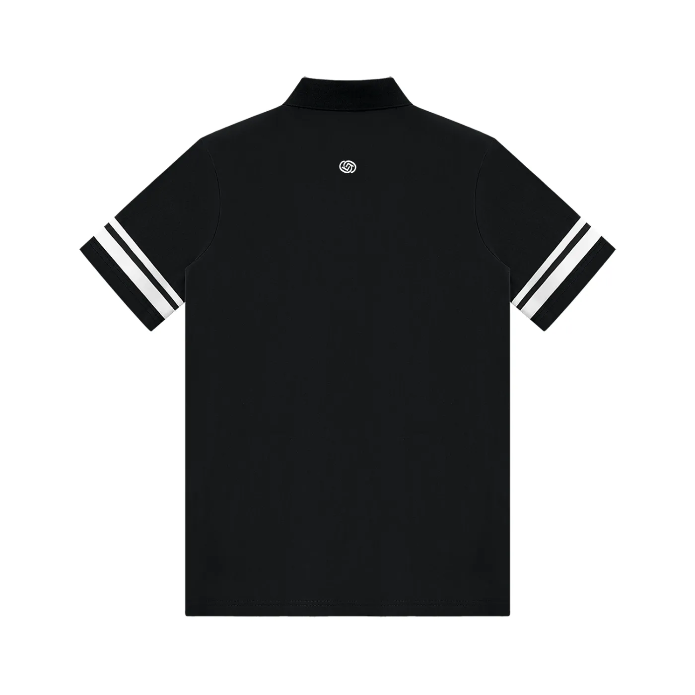 GEECHIE Women's Striped Color Block Polo Dress — Black color mockup 2
