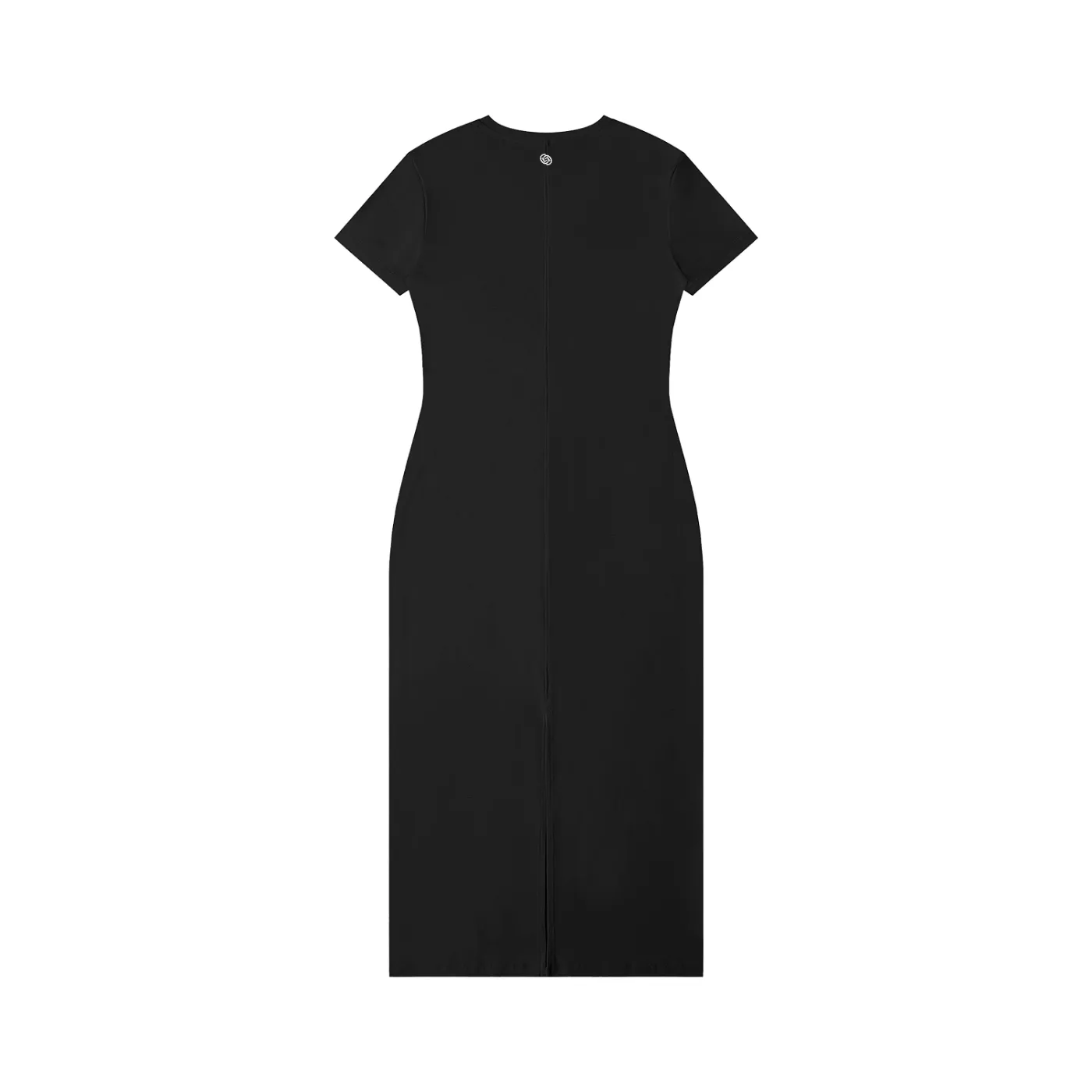 GEECHIE Women's V-Neck Short Sleeve Maxi Dress — Black color mockup 2