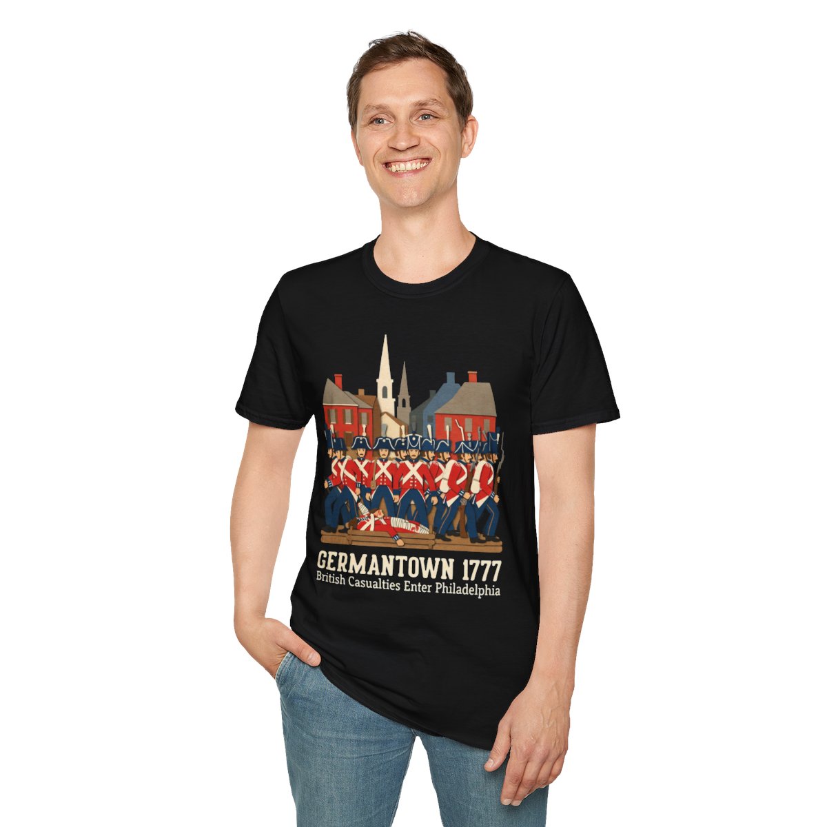 Germantown 1777 T-Shirt — Revolutionary War Philadelphia Battle Tee mockup 4
