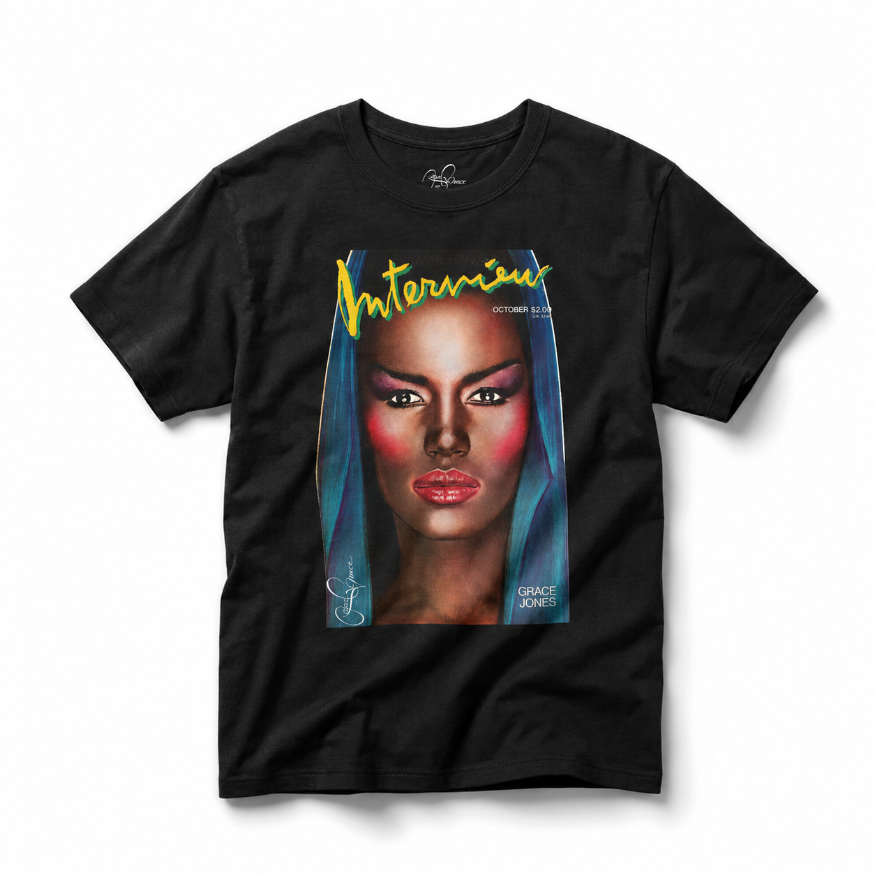 Grace Jones Interview Homage Tee | The Give Grace Collection mockup 2
