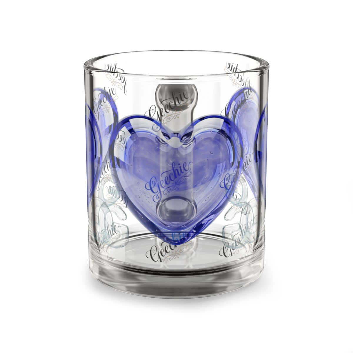 Gullah Geechee | Delft Bleu Heart Glass Mug (10 oz) mockup 1