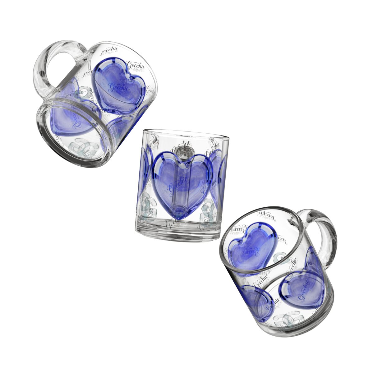Gullah Geechee | Delft Bleu Heart Glass Mug (10 oz) mockup 5