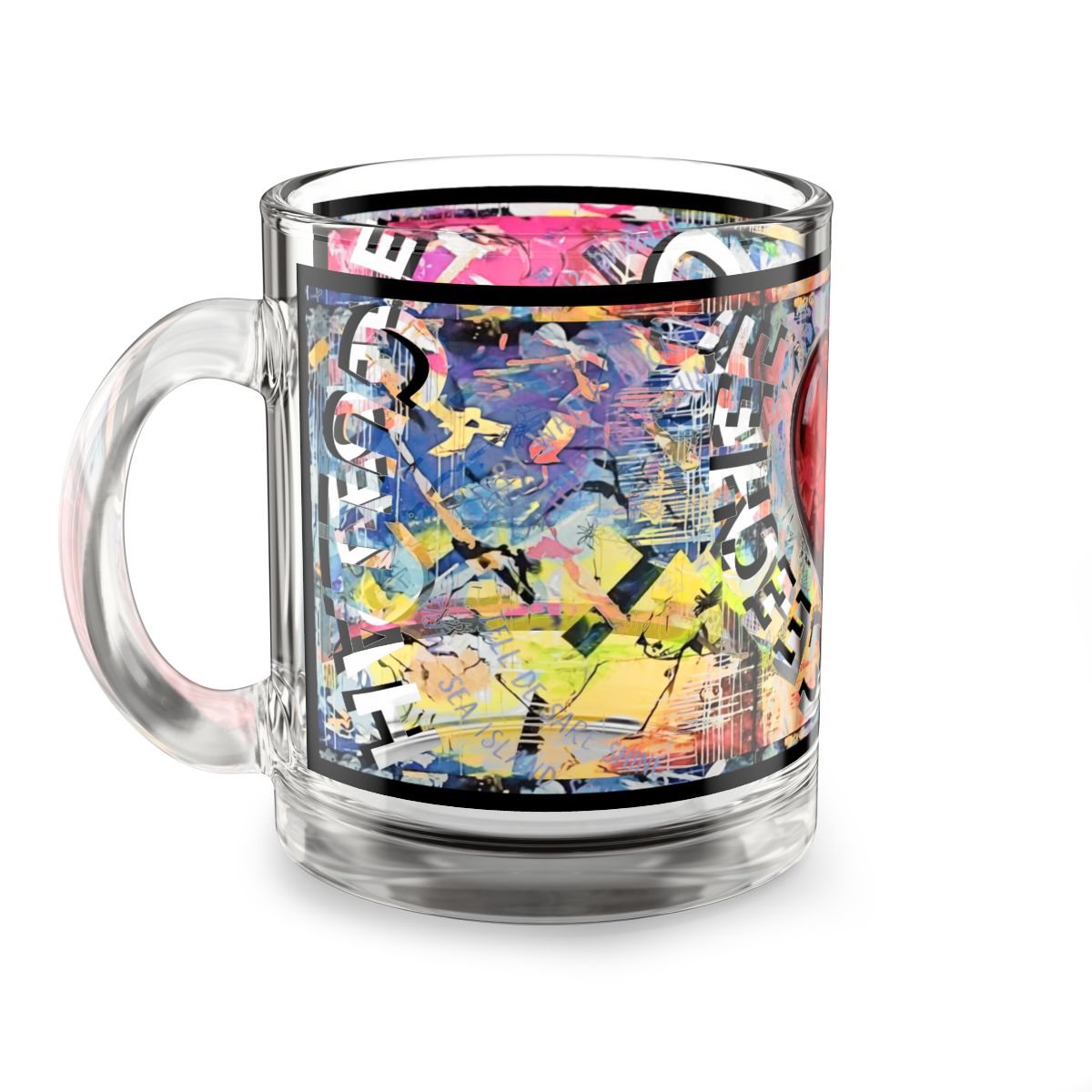 Gullah Geechee | Delft-Style Portrait Glass Mug (10 oz) mockup 2