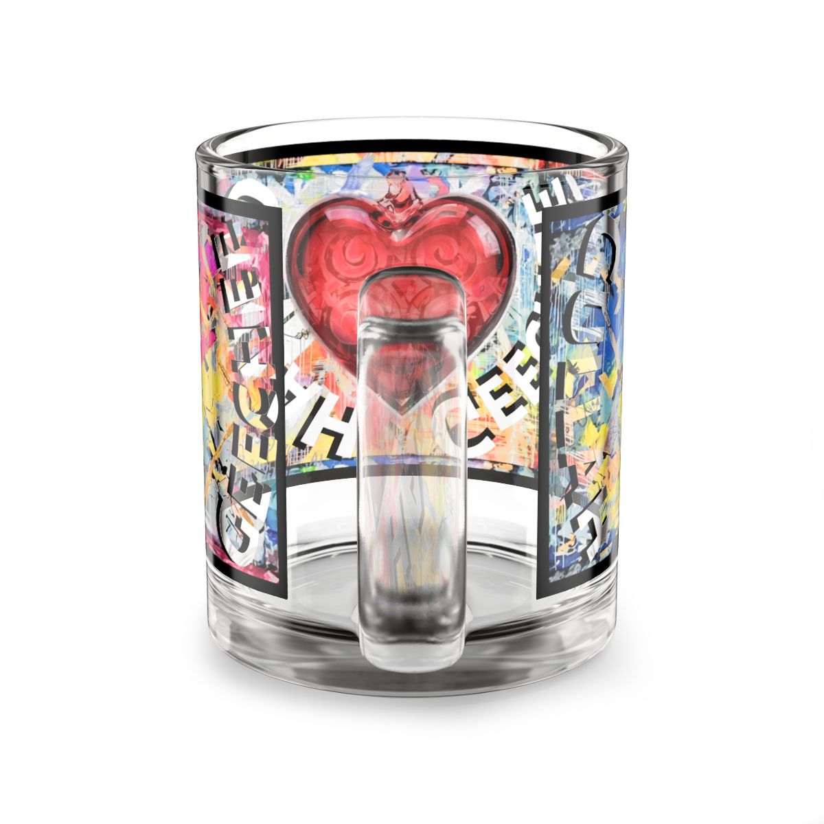 Gullah Geechee | Delft-Style Portrait Glass Mug (10 oz) mockup 3