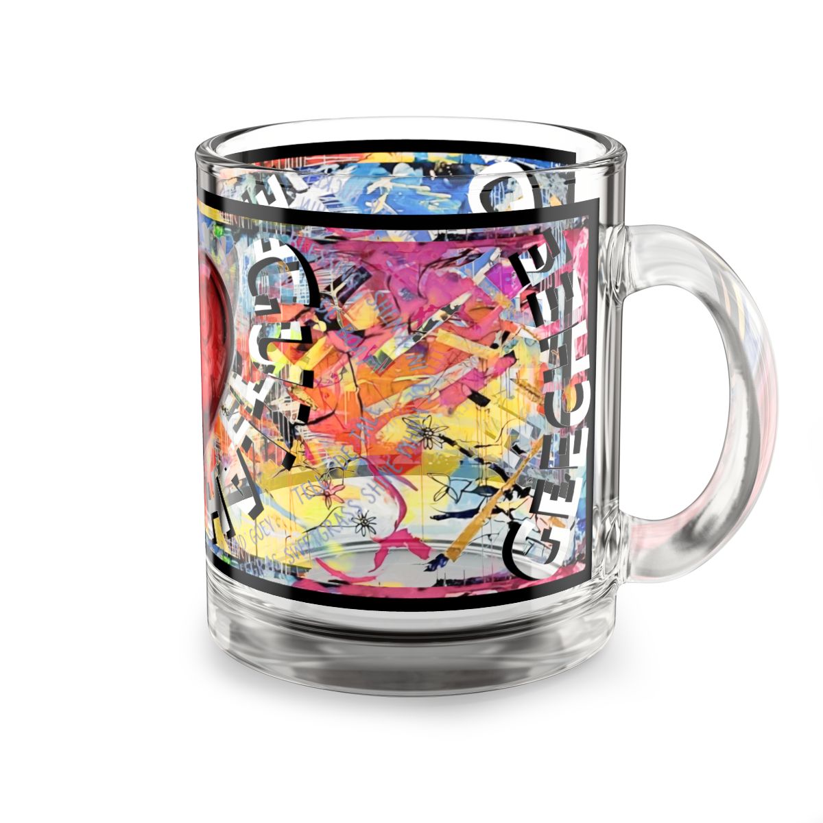Gullah Geechee | Delft-Style Portrait Glass Mug (10 oz) mockup 4