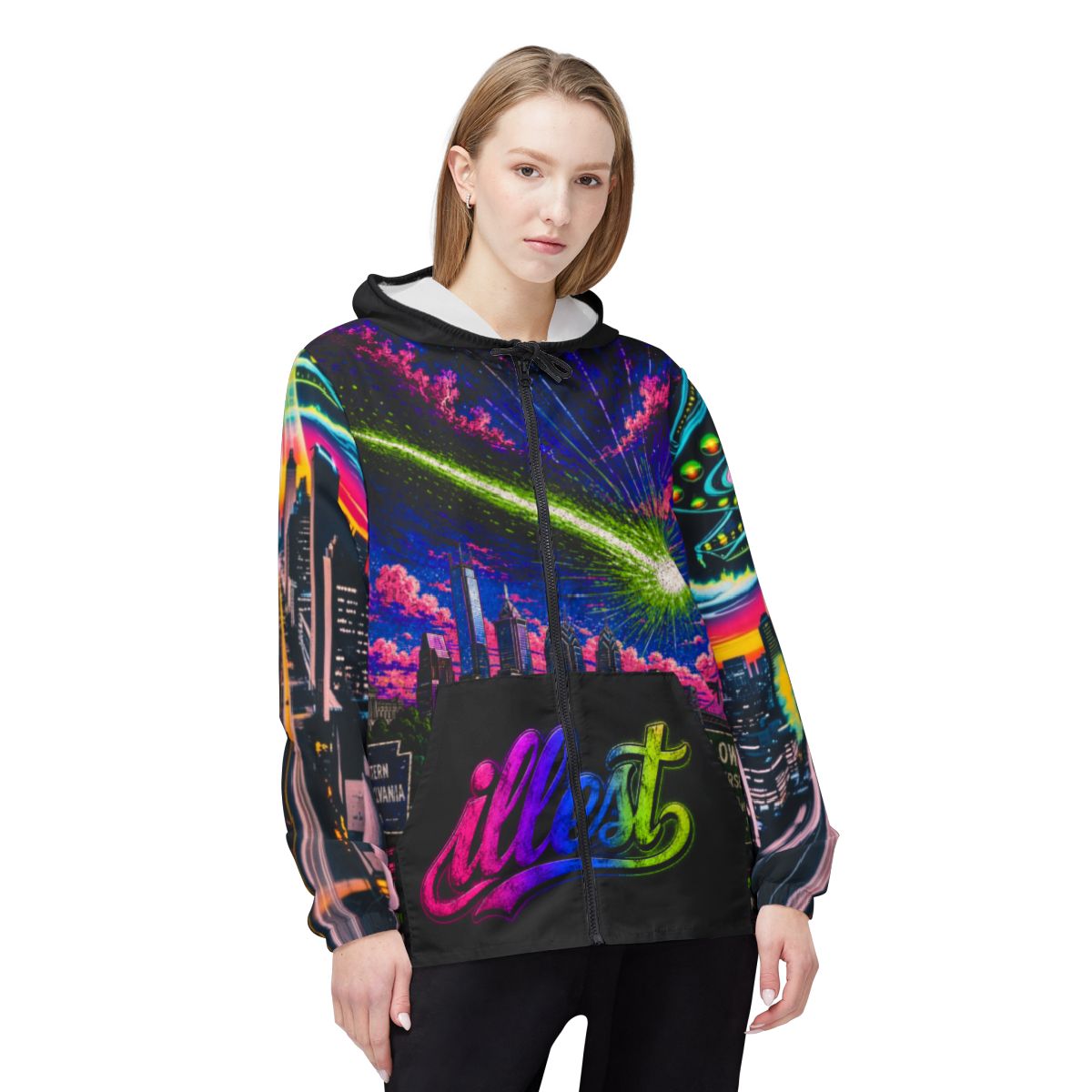 Illest Philadelphia UFO Zip Hoodie  mockup 7