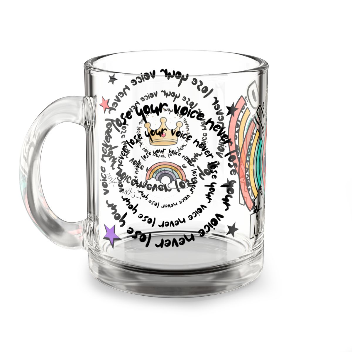 "Loud Mouth" Never Lose Your Voice | Glass Mug mockup 2