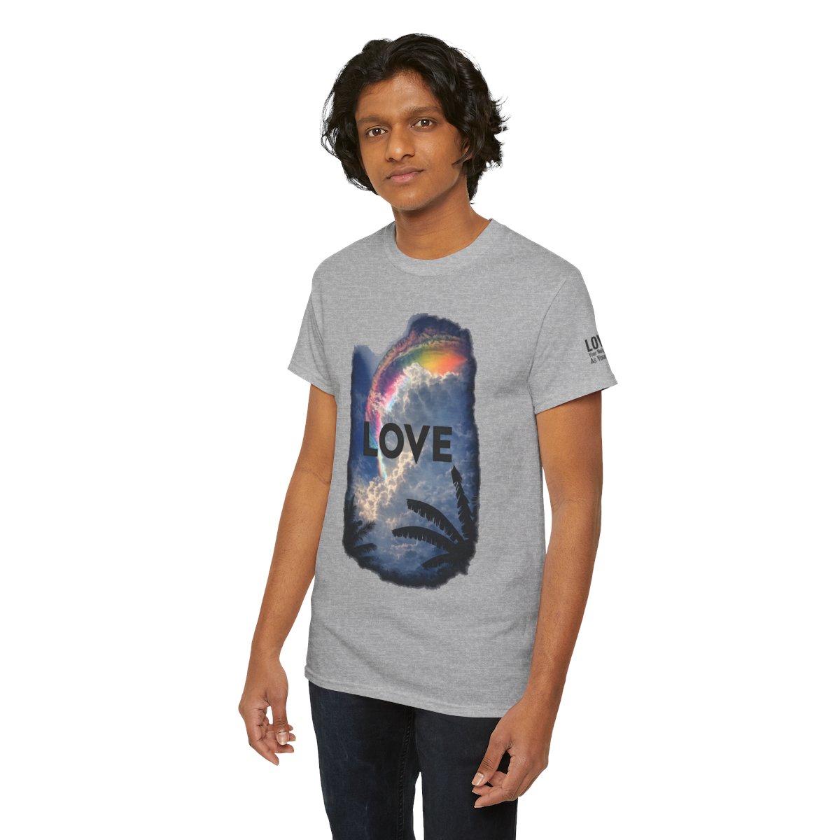 LOVE Rainbow Cloud | Iridescent Tee mockup 2