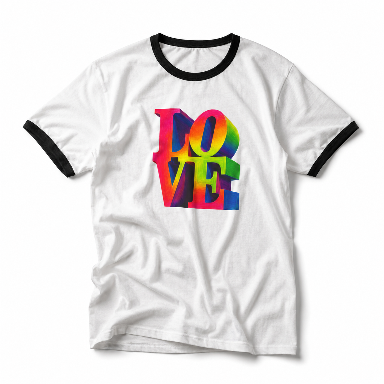 Love Retro Ringer Tee mockup 1