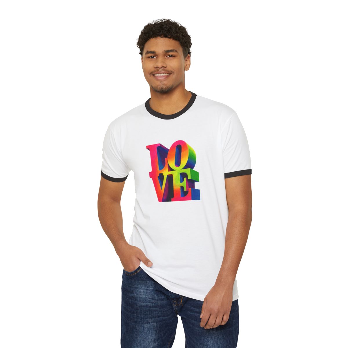 Love Retro Ringer Tee mockup 2