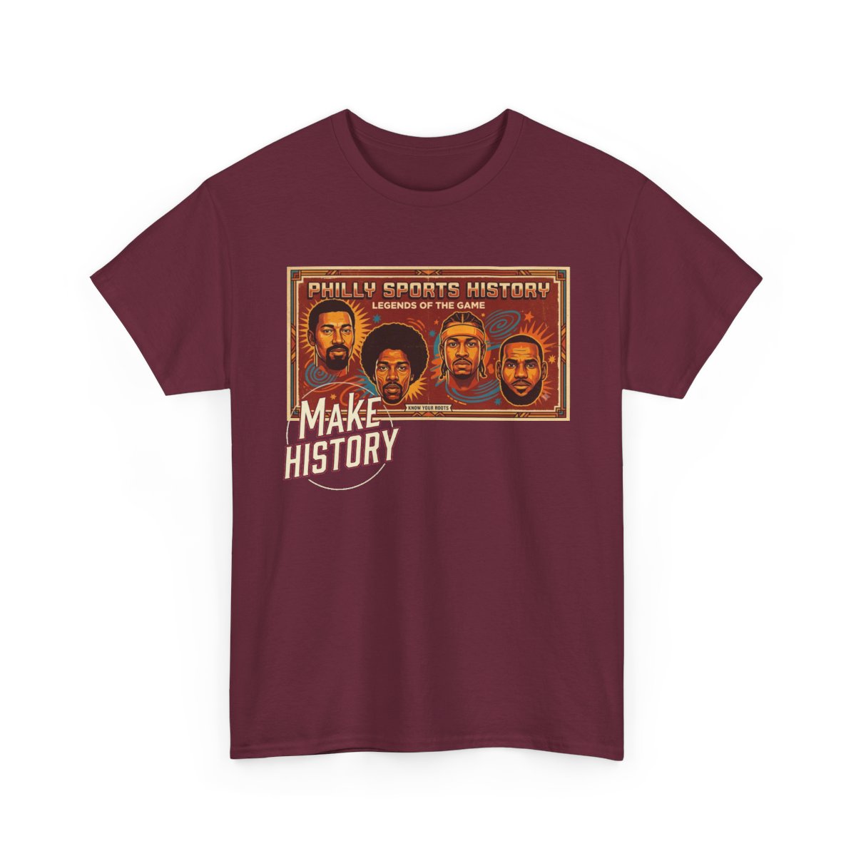 Make History Philly Basketball Legends graphic tee mockup 1