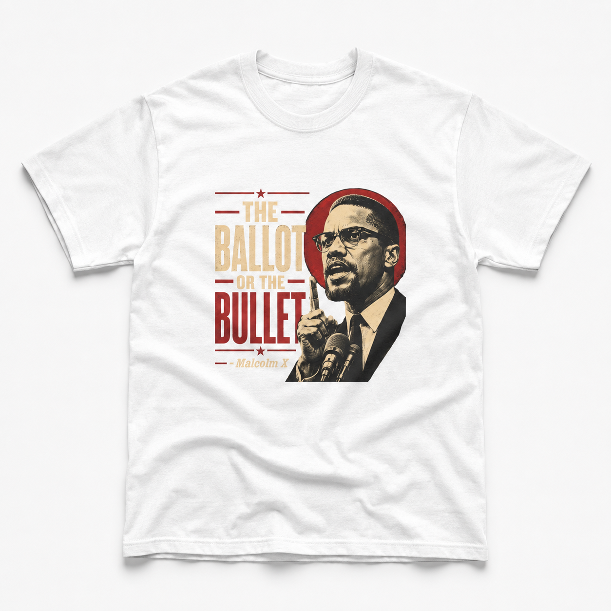 Malcolm X “The Ballot or the Bullet” Tee mockup 2