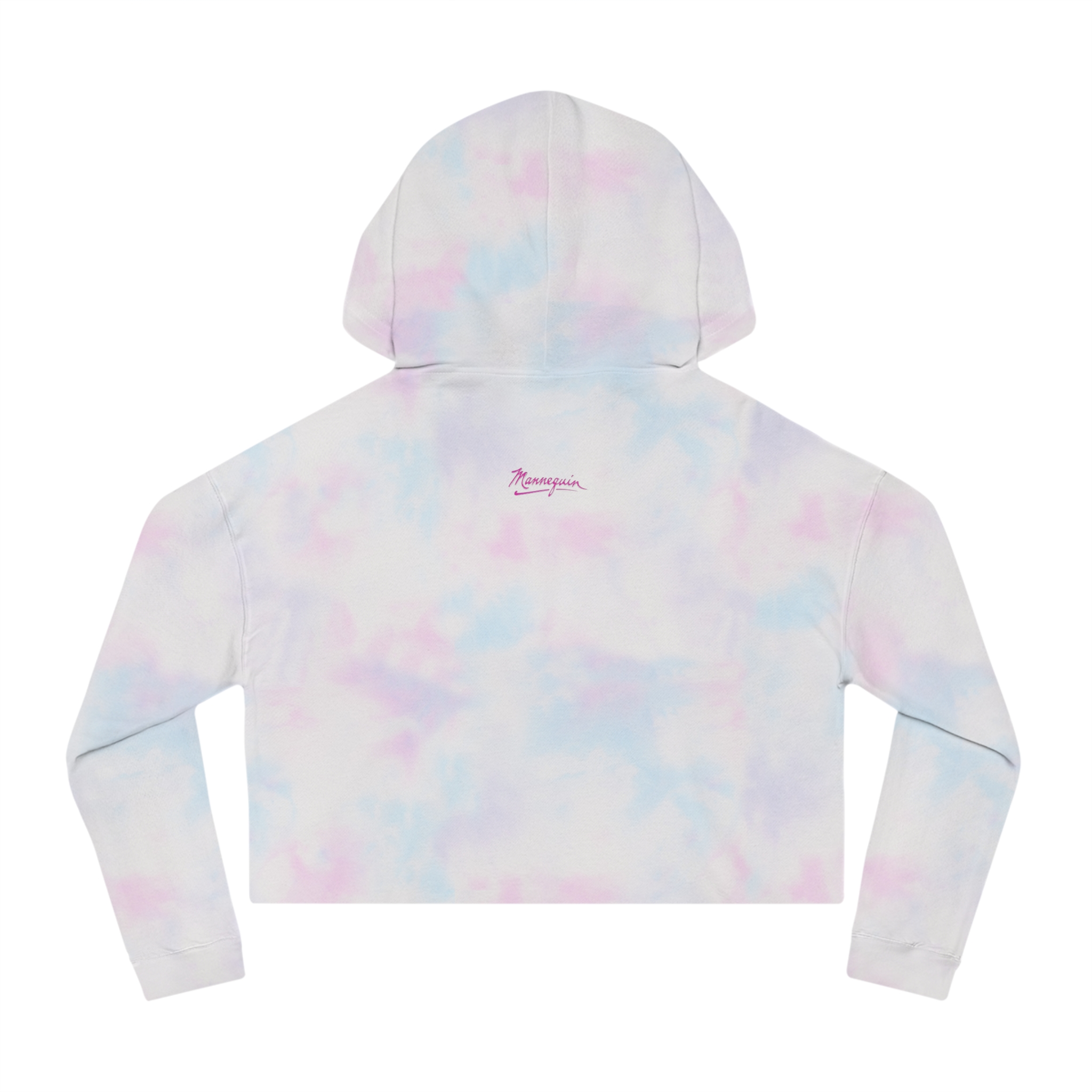 Mannequin Cropped Hoodie | White or Cotton Candy Tie-Dye mockup 2