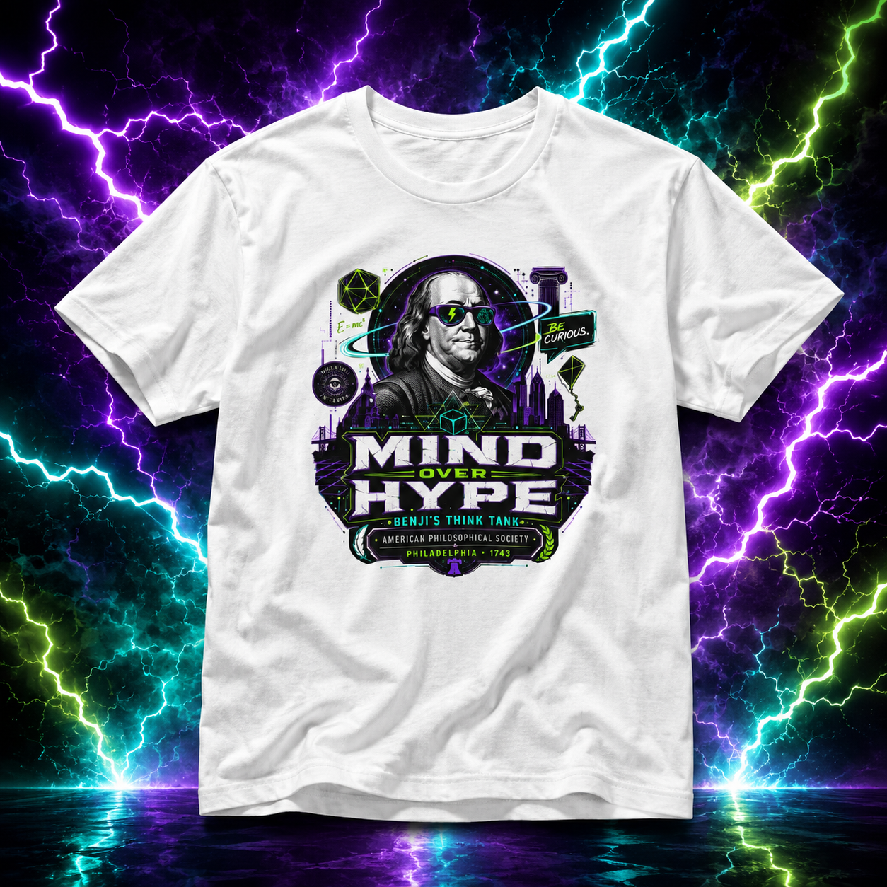 Mind Over Hype Benji Frank Tee  mockup 1