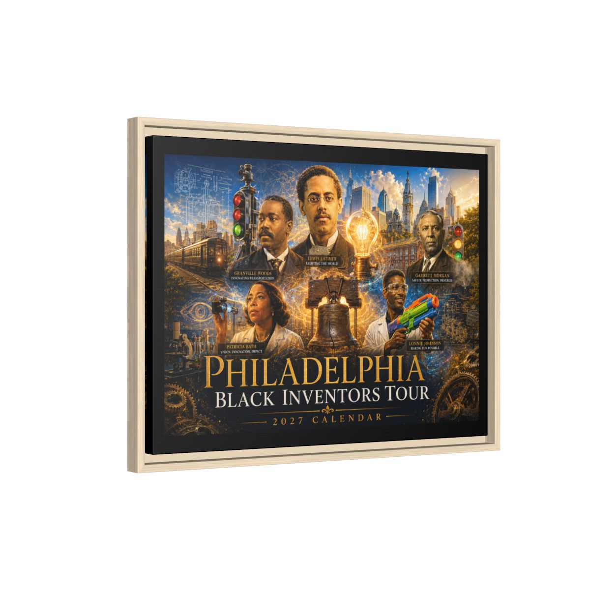 Philadelphia Black Inventors Tour Framed Canvas mockup 8