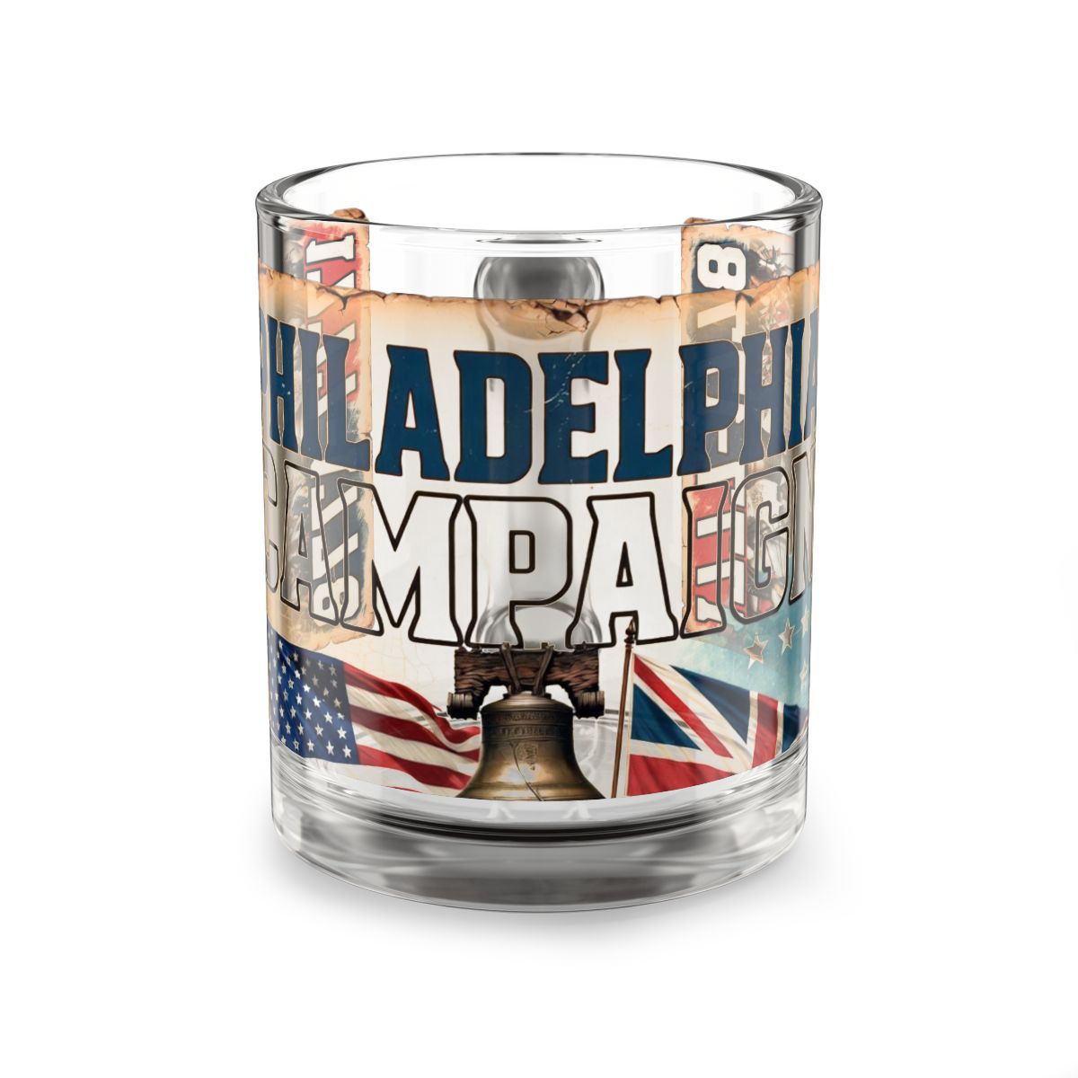 Philadelphia Campaign 1778 Glass Mug – Revolutionary War Vintage Americana Coffee Mug