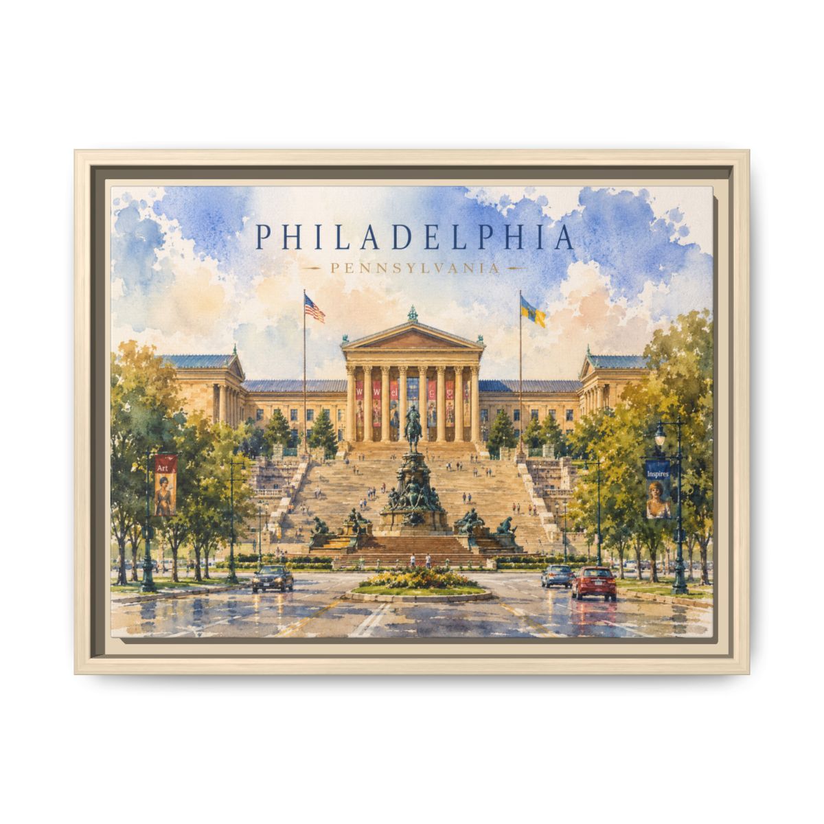 Philadelphia Museum Art Canvas — Historic Landmark Wall Decor