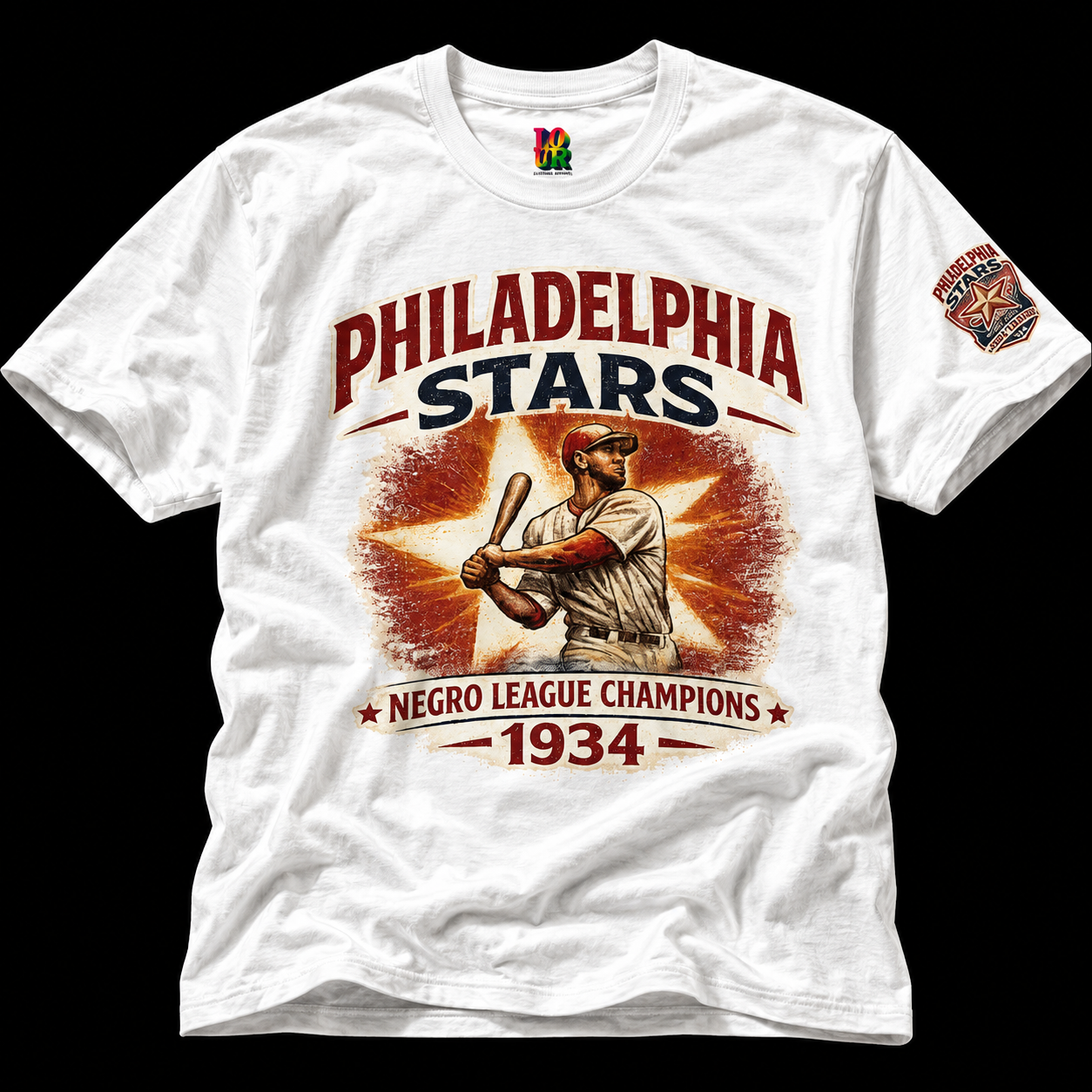 Philadelphia Stars Negro League Champions 1934 Vintage Baseball Tee mockup 1