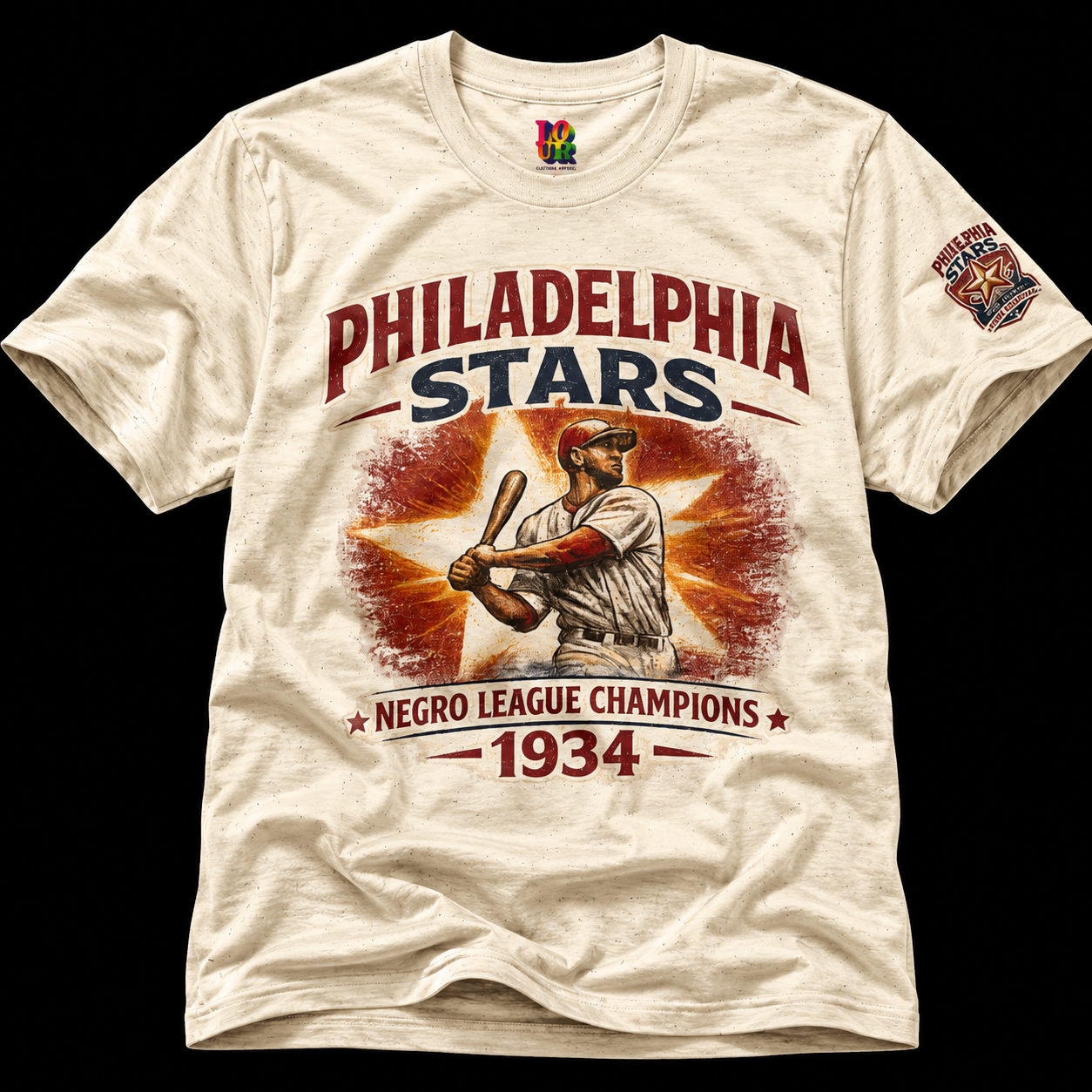 Philadelphia Stars Negro League Champions 1934 Vintage Baseball Tee mockup 2