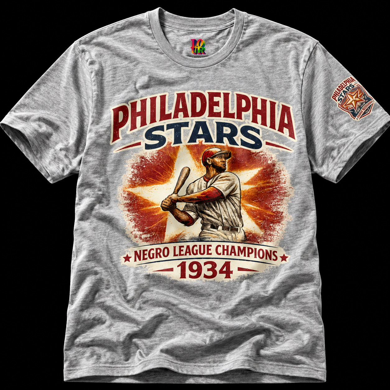 Philadelphia Stars Negro League Champions 1934 Vintage Baseball Tee mockup 3