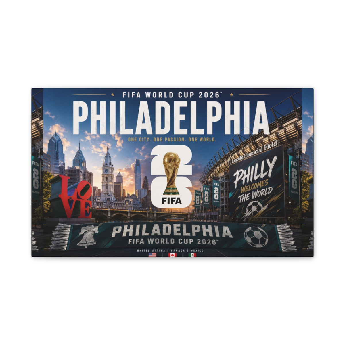 Philadelphia World Cup 2026 Canvas Print | Philly Soccer Art mockup 1