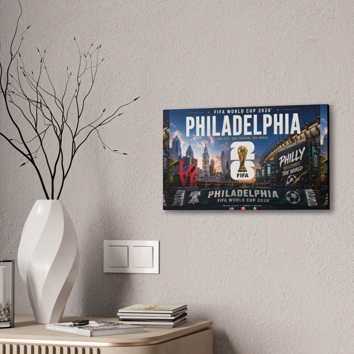 Philadelphia World Cup 2026 Canvas Print | Philly Soccer Art mockup 4