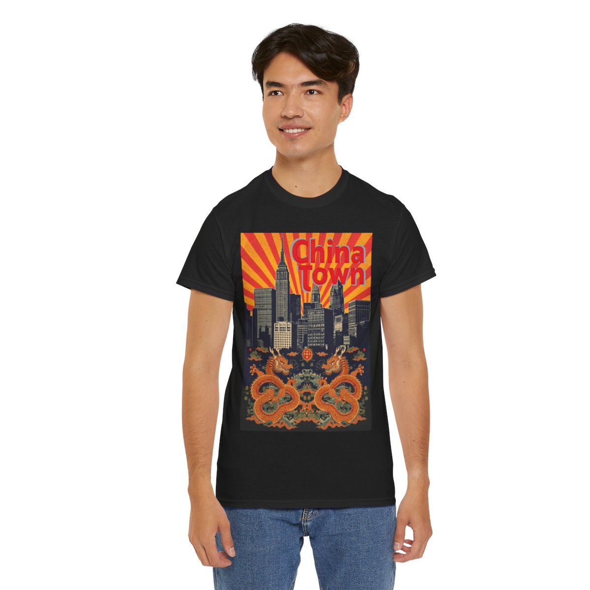 Philly Chinatown Skyline Dragon Tee  mockup 2