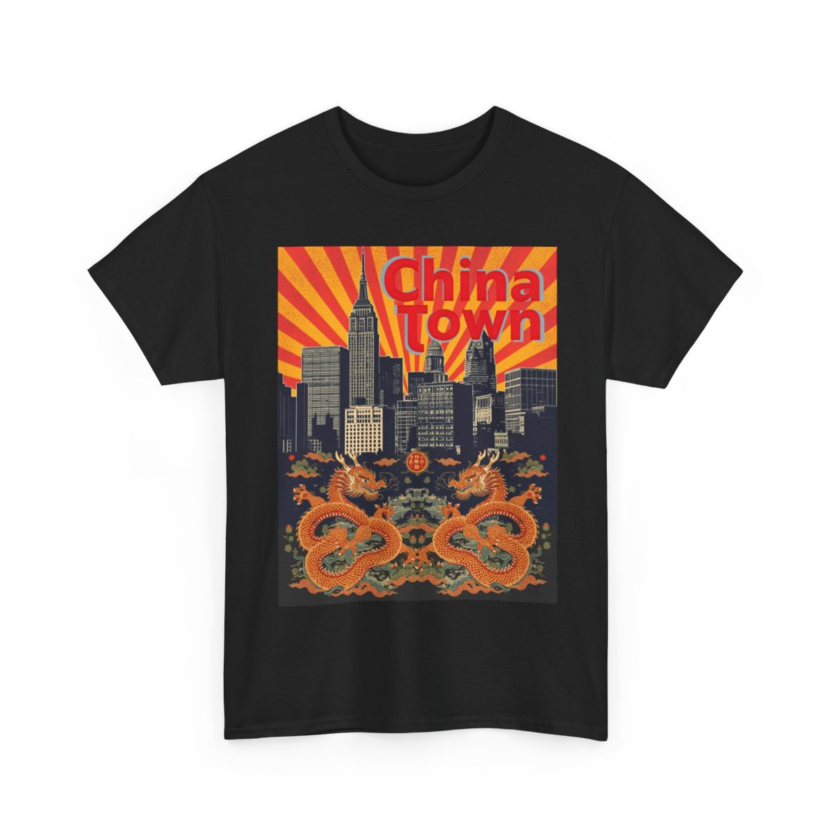 Philly Chinatown Skyline Dragon Tee  mockup 4