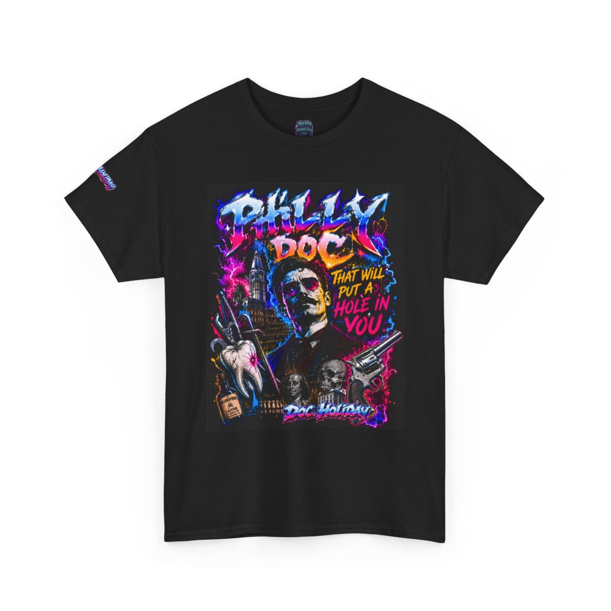 Philly Doc Holliday Graphic Tee – Philadelphia Dentist Wild West Streetwear Shirt mockup 1