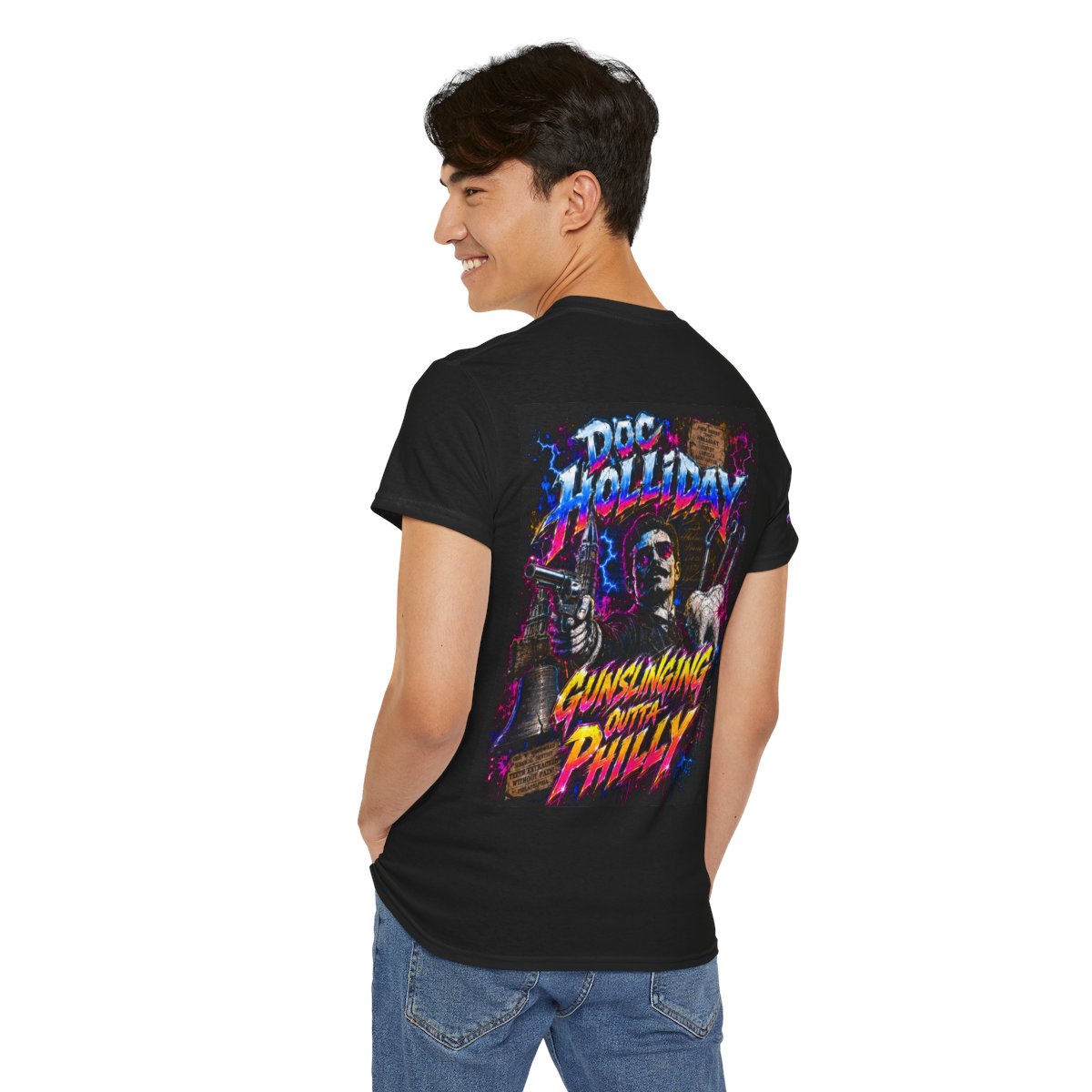 Philly Doc Holliday Graphic Tee – Philadelphia Dentist Wild West Streetwear Shirt mockup 4