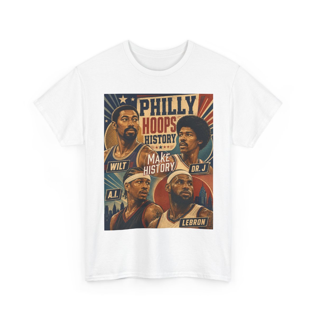 Philly Hoops History Legends Graphic Tee  mockup 3