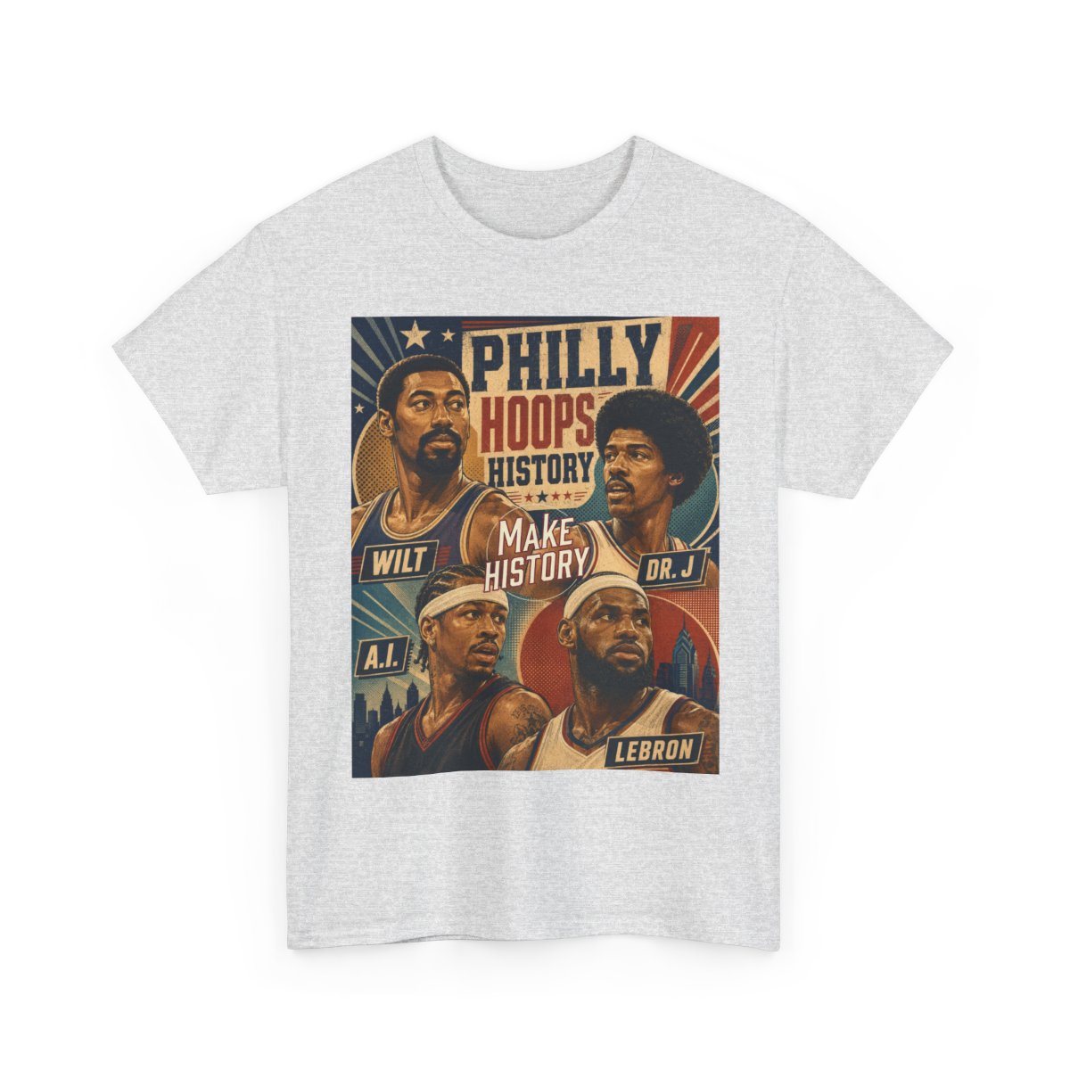 Philly Hoops History Legends Graphic Tee  mockup 5