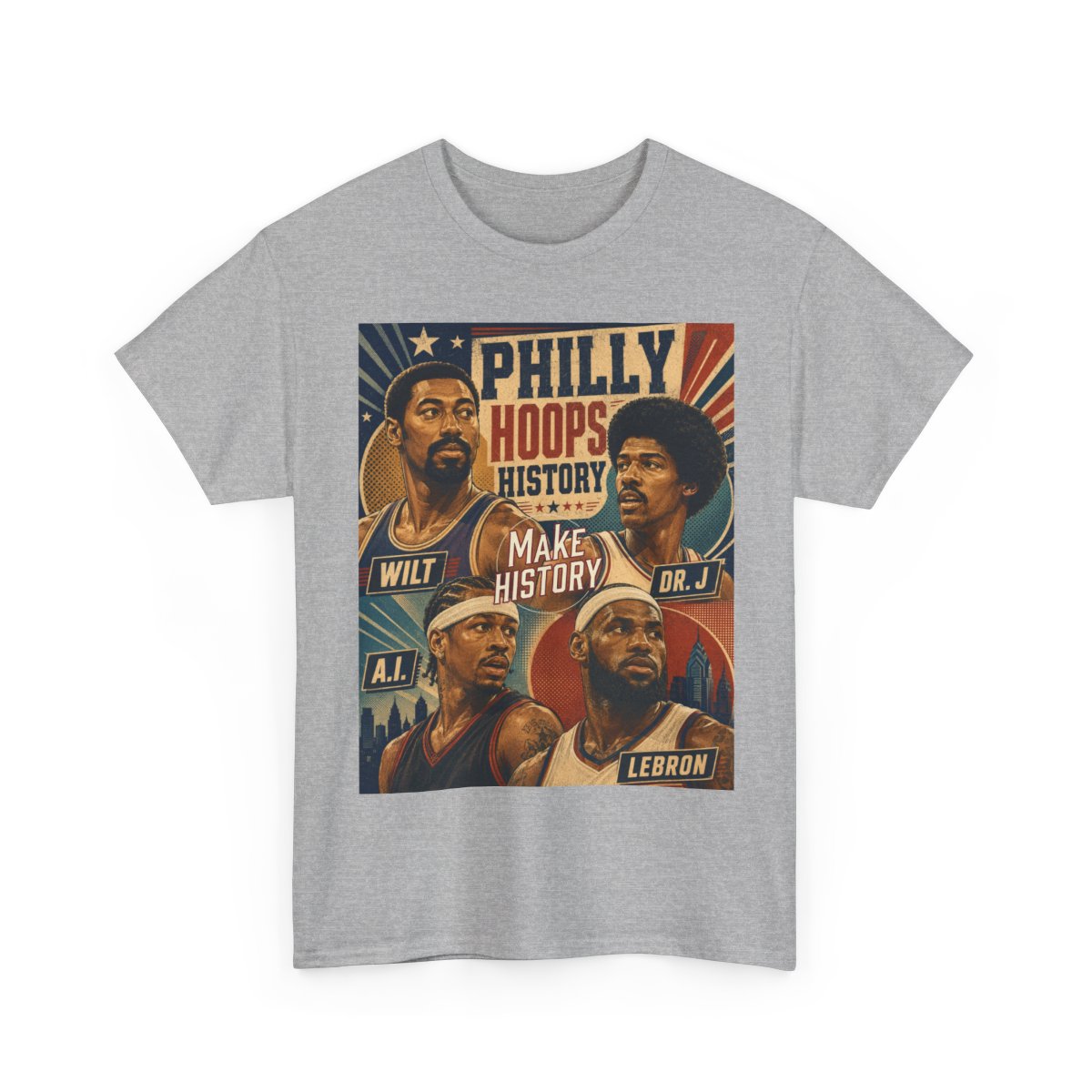 Philly Hoops History Legends Graphic Tee  mockup 7