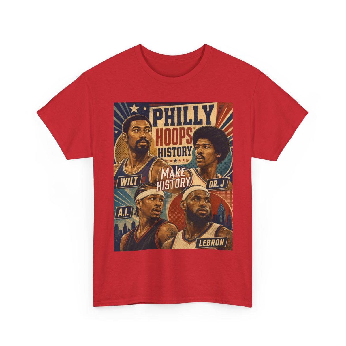 Philly Hoops History Legends Graphic Tee  mockup 9