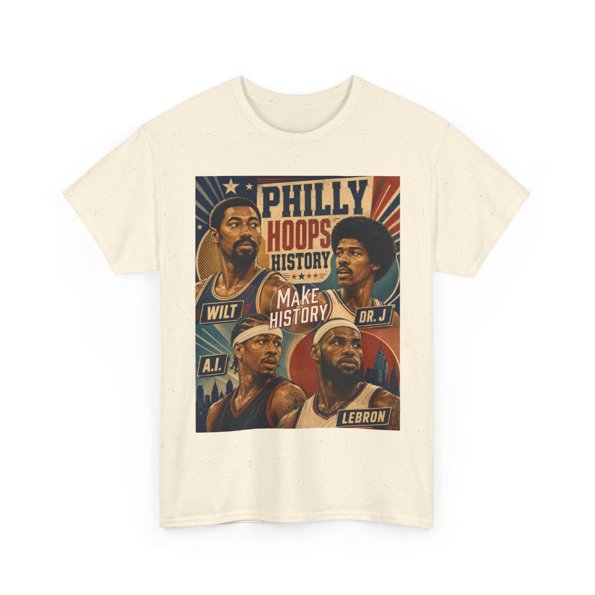 Philly Hoops History Legends Graphic Tee  mockup 13