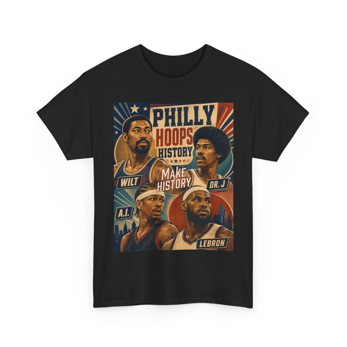 Philly Hoops History Legends Graphic Tee  mockup 15