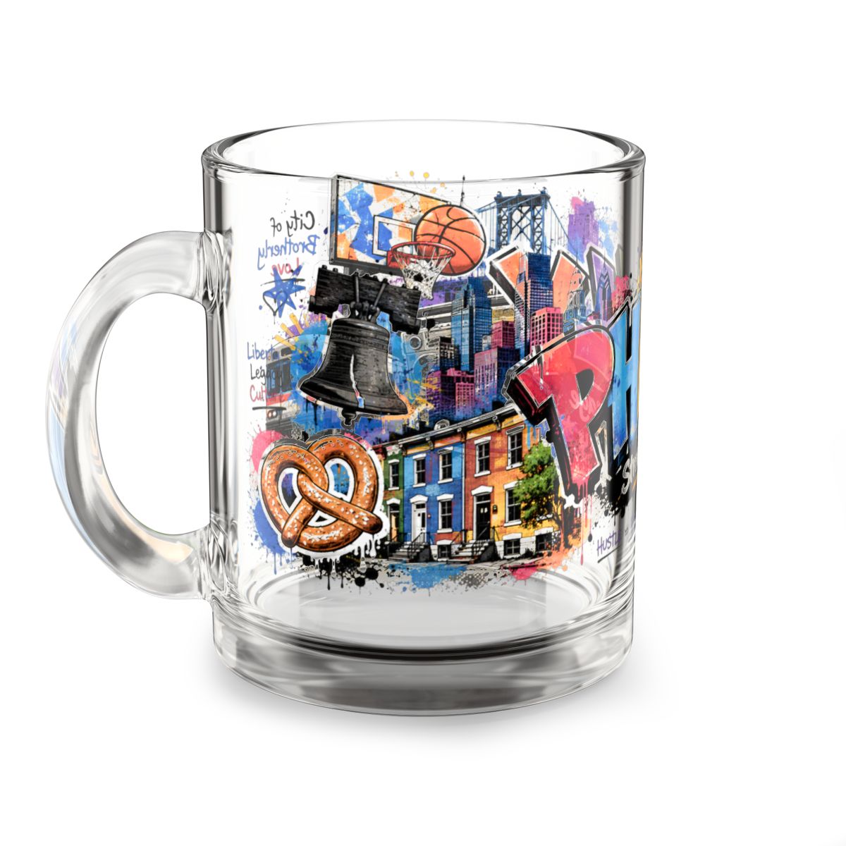 Philly Street Art Mug | Graffiti Philadelphia Collage Coffee Cup mockup 1