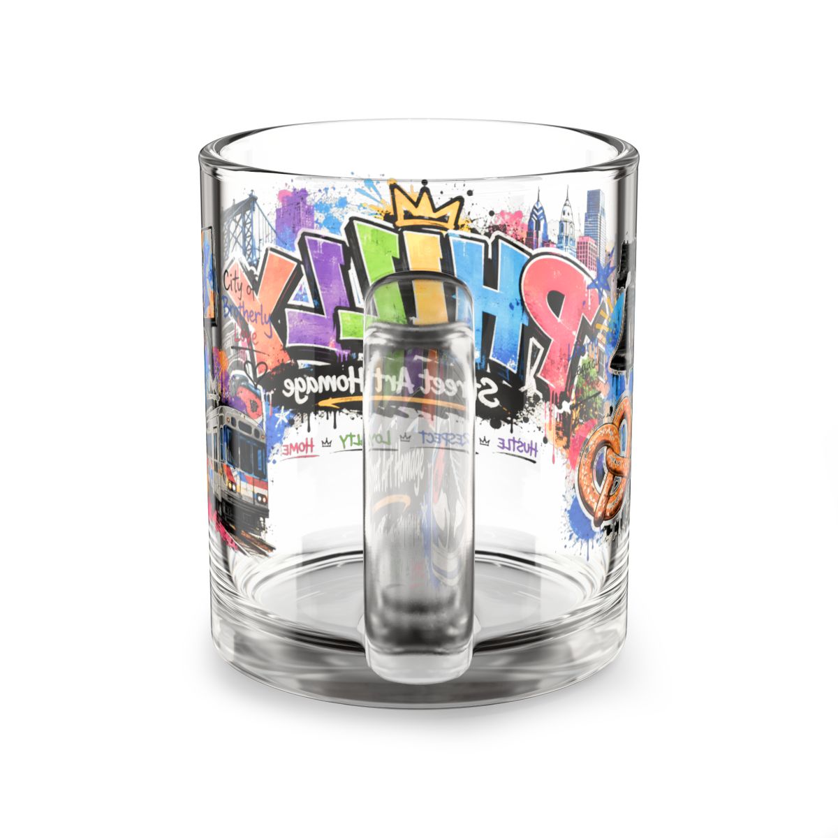 Philly Street Art Mug | Graffiti Philadelphia Collage Coffee Cup mockup 2