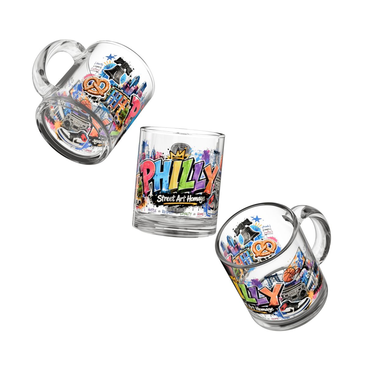 Philly Street Art Mug | Graffiti Philadelphia Collage Coffee Cup mockup 5