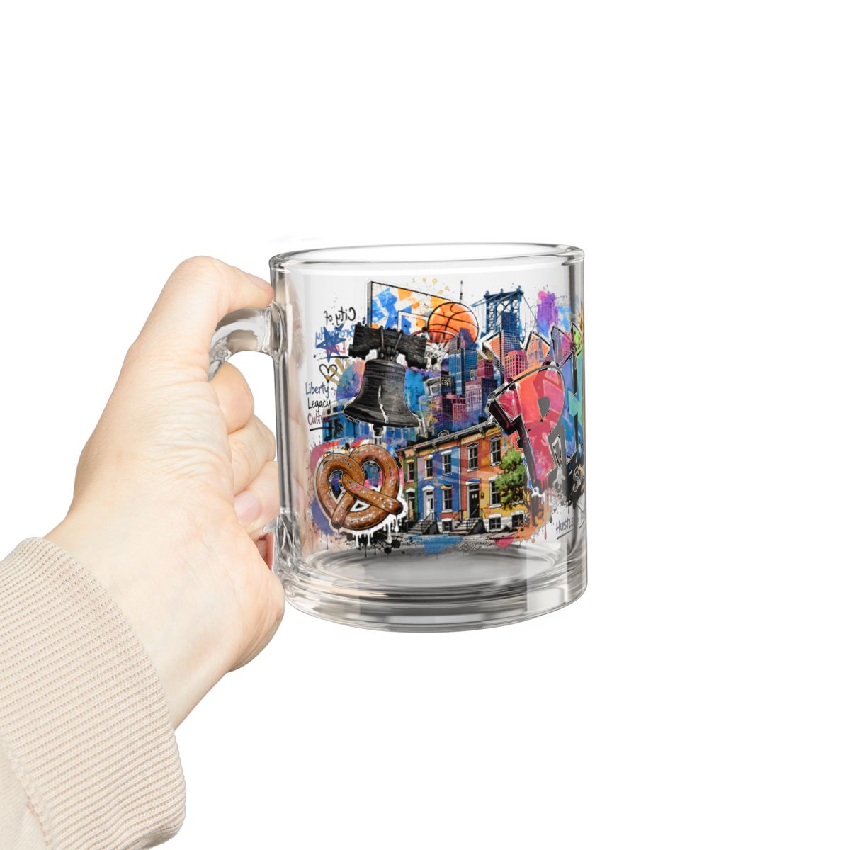 Philly Street Art Mug | Graffiti Philadelphia Collage Coffee Cup mockup 6
