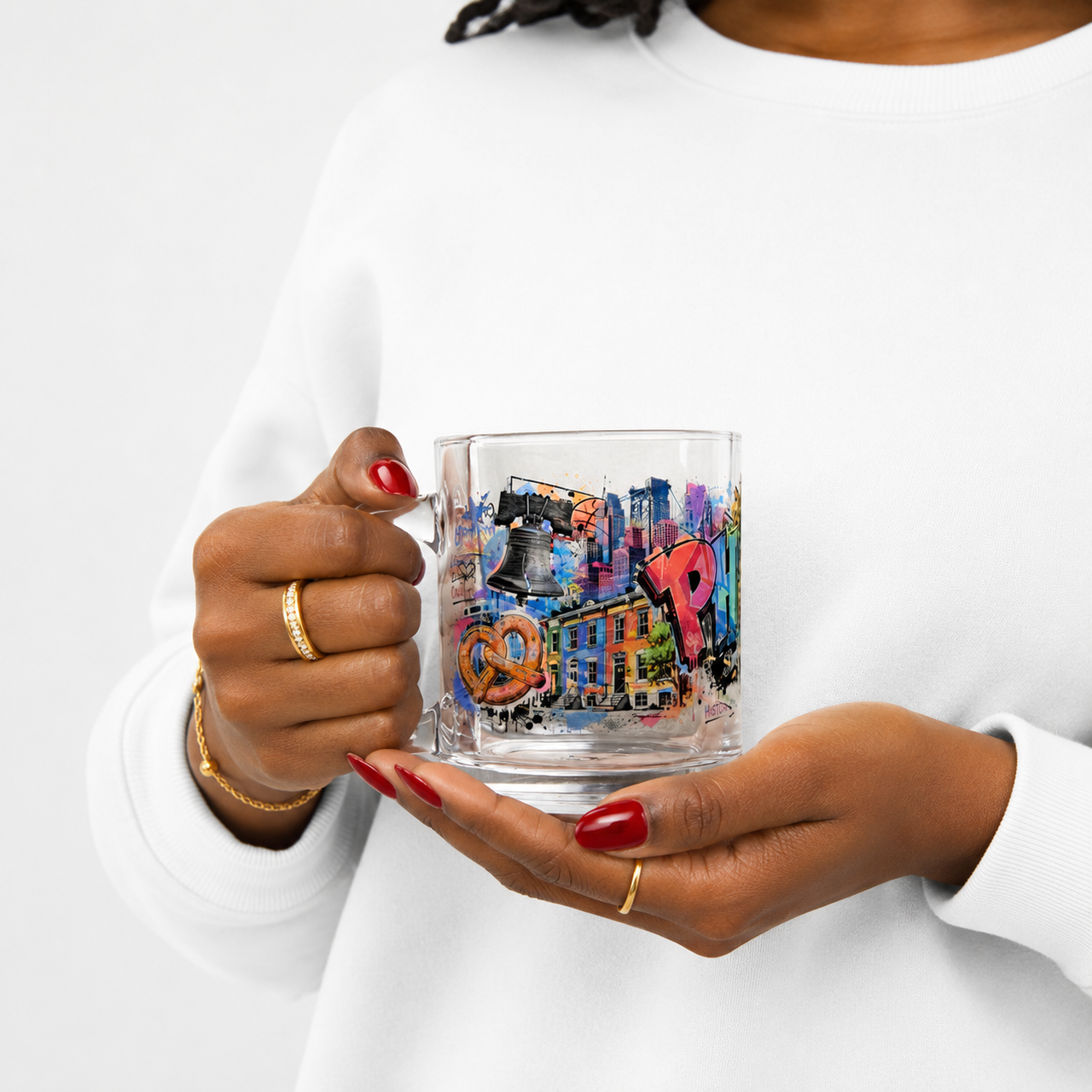 Philly Street Art Mug | Graffiti Philadelphia Collage Coffee Cup mockup 7