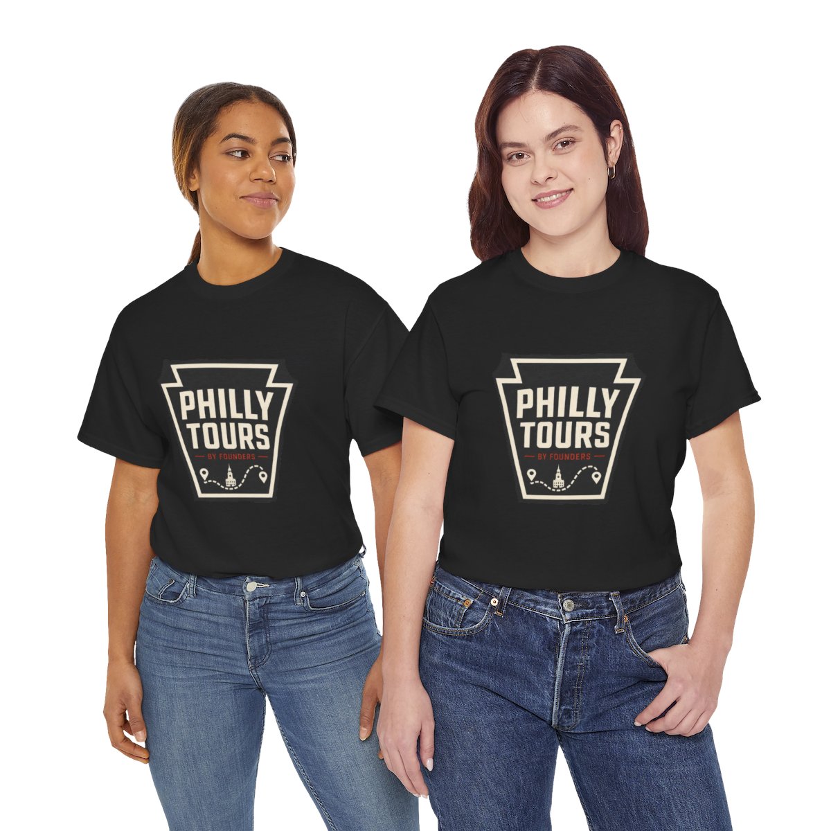 Philly Tours Keystone Logo Tee | Philadelphia City Icon T-Shirt mockup 2