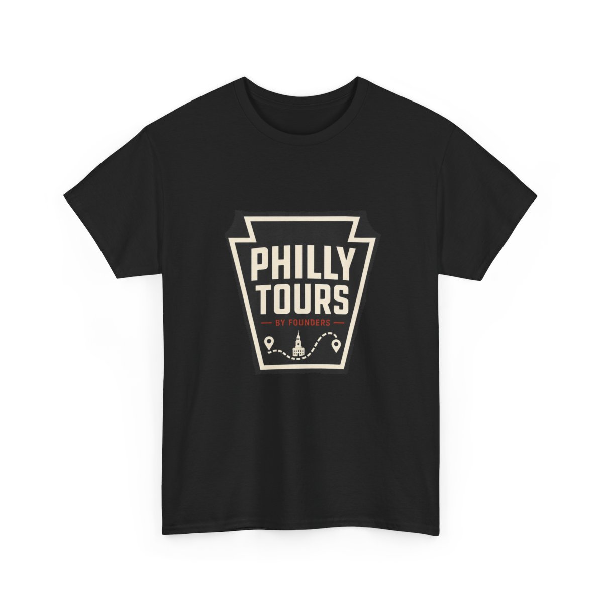 Philly Tours Keystone Logo Tee | Philadelphia City Icon T-Shirt mockup 3