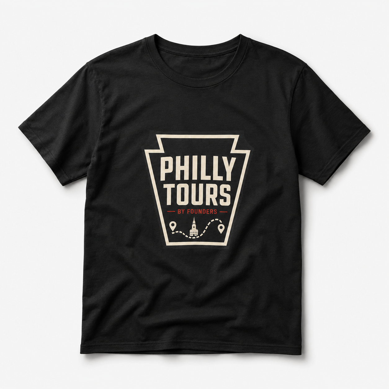 Philly Tours Keystone Logo Tee mockup 1