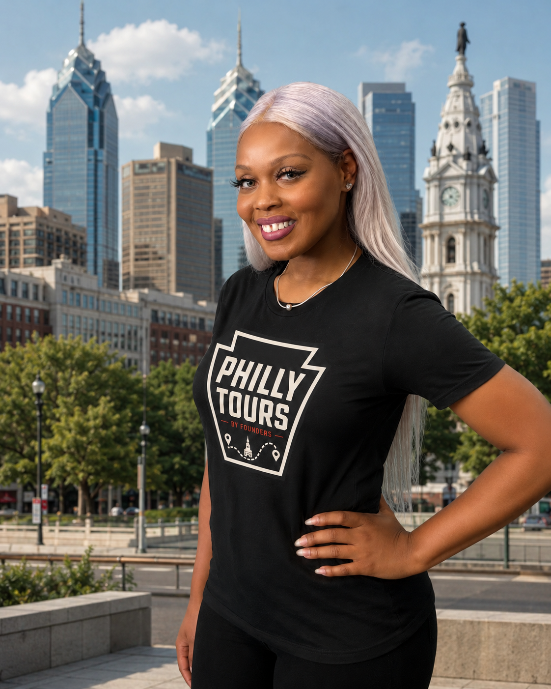 Philly Tours Keystone Logo Tee mockup 2