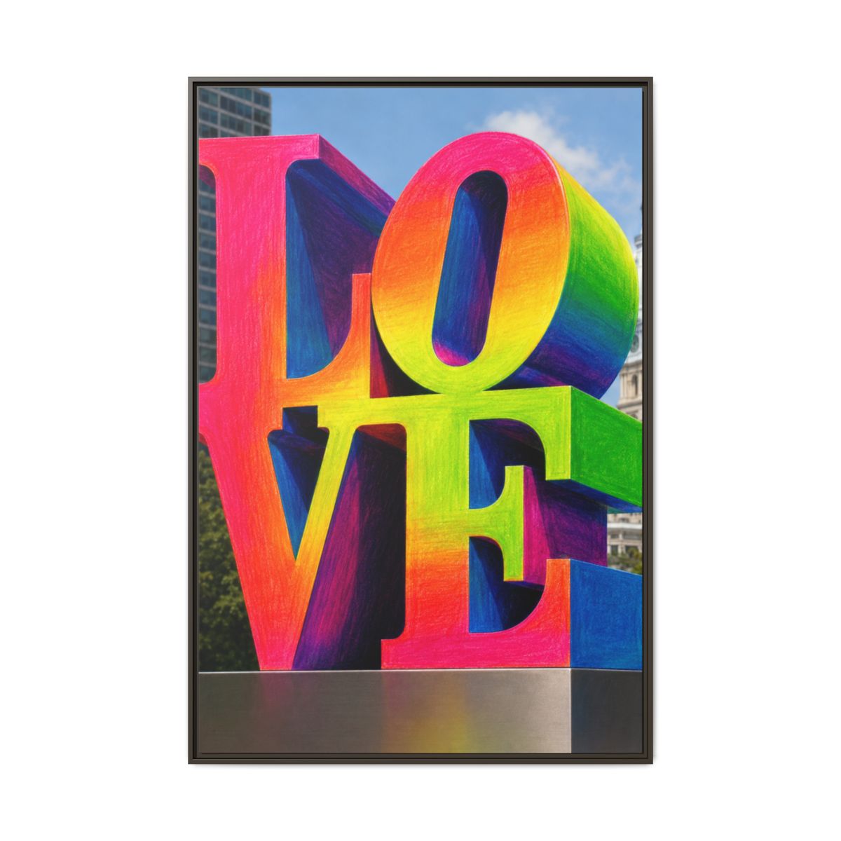Rainbow LOVE Philadelphia on Canvas  | ColorPop Wall Decor