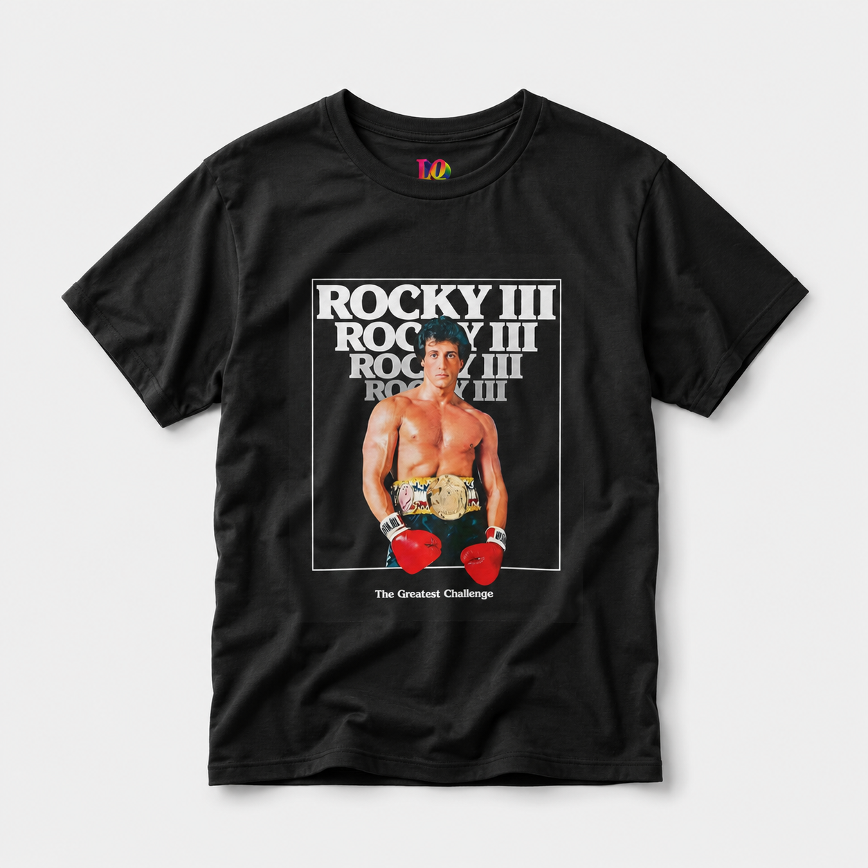 Rocky III Vintage Boxing Tee | Greatest Challenge Retro Movie Poster Graphic mockup 1