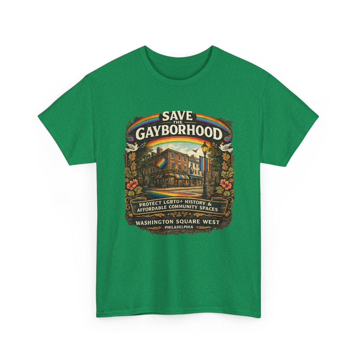 Save the Gayborhood t-shirt honoring Washington Square West mockup 2