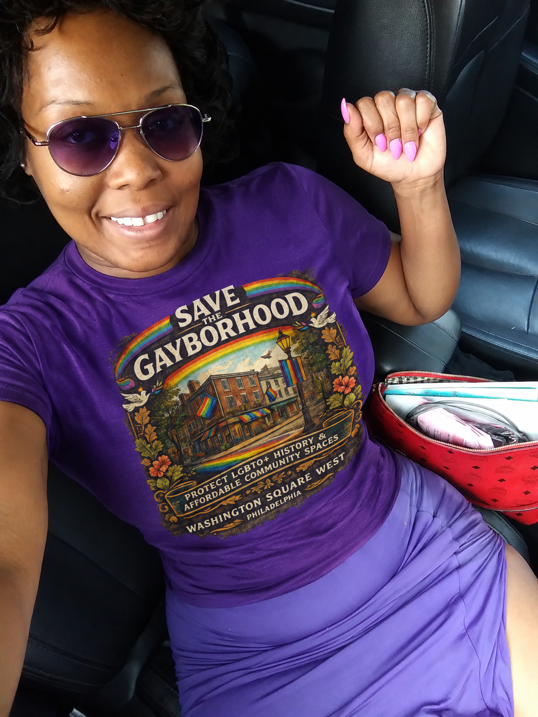Save the Gayborhood Tee honoring Washington Square West mockup 2