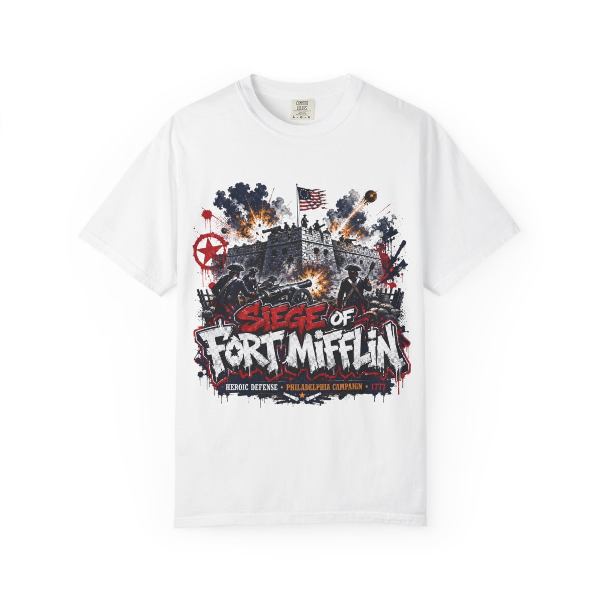 Siege of Fort Mifflin Graffiti T-Shirt | Revolutionary War Philadelphia Campaign 1777